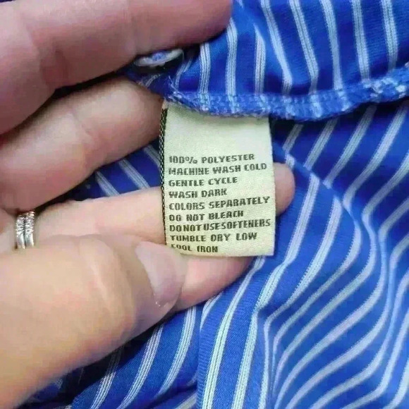 Mens golf polo size large blue stripes - Picture 7 of 8